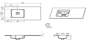 Тумба с раковиной Armadi Art QUATRO 2 140 LUNA/профиль ANTHRACITE/раковина ANTHRACITE для ванной в интернет-магазине Sanbest