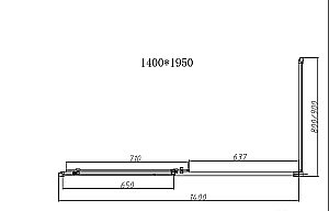 Душевой уголок Vincea Slim-N VSR-4SN8014CLG 140x80 стекло прозрачное/профиль золото брашированное купить в интернет-магазине Sanbest