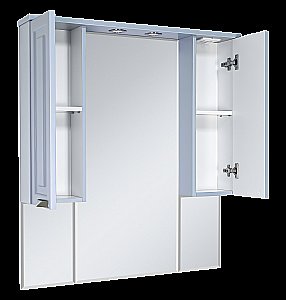 Зеркало со шкафом Misty Терра 90 П-Тер02090-0501 серый в ванную от интернет-магазине сантехники Sanbest