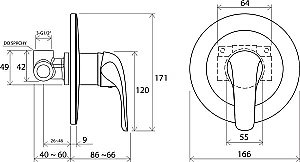 Смеситель для душа Ravak Rosa RS 062.01 купить в интернет-магазине сантехники Sanbest
