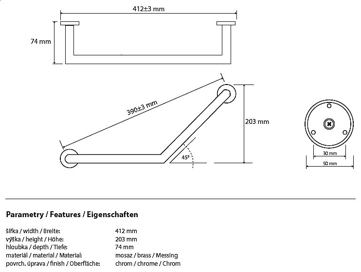 Поручень изогнутый Bemeta Omega 104307621 купить в интернет-магазине сантехники Sanbest