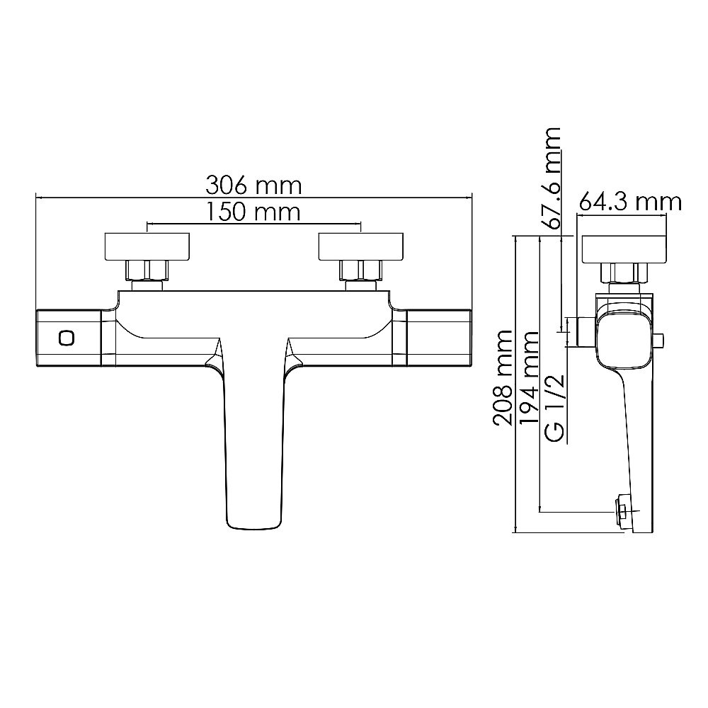 Смеситель для ванны WasserKRAFT Naab 8611 Thermo купить в интернет-магазине сантехники Sanbest