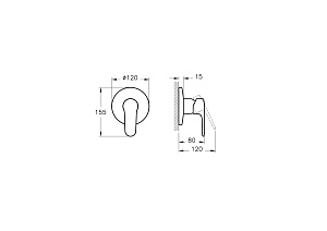 Смеситель для душа VitrA Root Round A42728EXP хром купить в интернет-магазине сантехники Sanbest