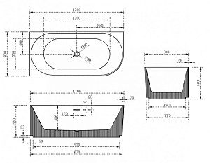 Акриловая ванна Abber AB9329-1.7 170х80 купить в интернет-магазине Sanbest