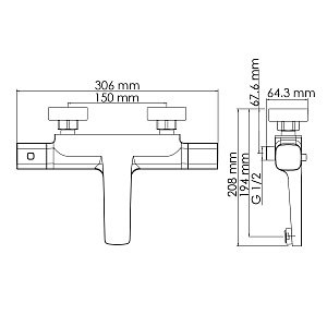 Смеситель для ванны WasserKRAFT Naab 8611 Thermo купить в интернет-магазине сантехники Sanbest