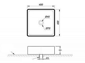 Раковина накладная Bravat  40 C22356K-ENG черная купить в интернет-магазине Sanbest