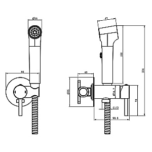 Гигиенический душ Azario Nyons AZ-KFX02MG золото матовое купить в интернет-магазине сантехники Sanbest