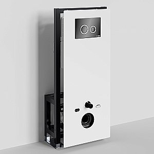 Инсталляция для унитаза WasserKraft Glan 66TLT.010.ME.WH.PB01 с черной глянцевой кнопкой купить в интернет-магазине сантехники Sanbest