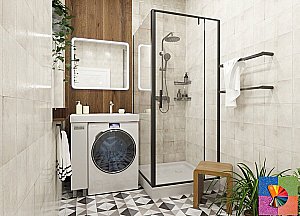 Тумба с раковиной Эстет Riga Luxe 80 с ящиком/любой цвет тумбы и раковины с блестками под заказ для ванной в интернет-магазине Sanbest