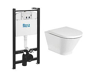 Унитаз подвесной Roca The Gap 893105000 безободковый, с инсталляцией, с крышкой микролифт купить в интернет-магазине Sanbest