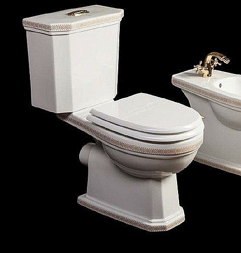 Унитаз Boheme Vogue 941-G с узором золото, с бачком купить в интернет-магазине Sanbest