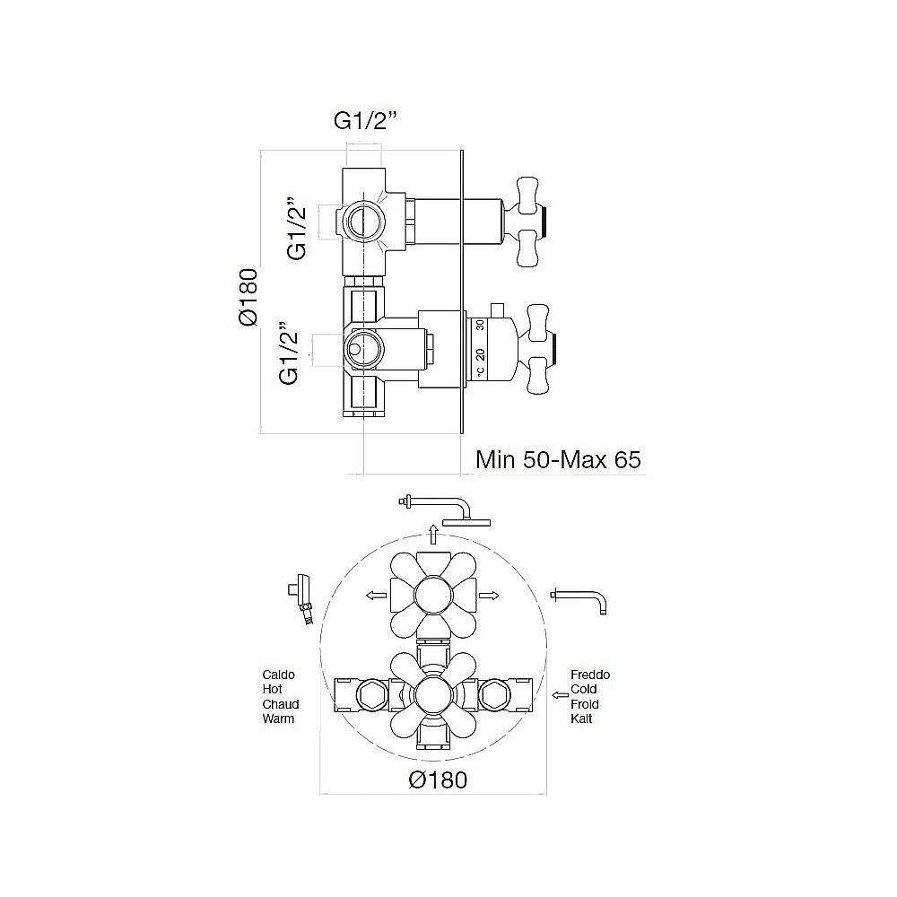 Смеситель для душа с термостатом Webert ARMONY AM970903015 хром купить в интернет-магазине сантехники Sanbest