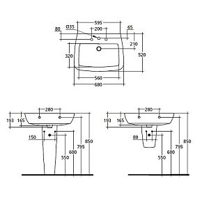 Раковина на пьедестале Ideal Standard Ventuno T015401 купить в интернет-магазине Sanbest