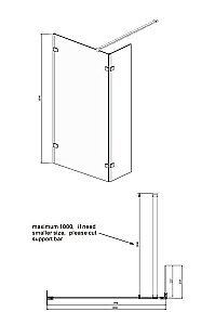 Душевое ограждение Ambassador Waik-in 100x200 15031106 купить в интернет-магазине Sanbest