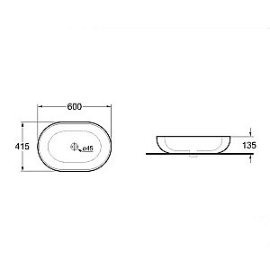 Раковина накладная Vincea 60 VBS-113MA антрацит матовый купить в интернет-магазине Sanbest