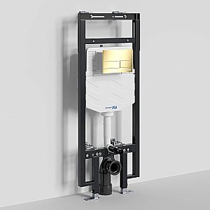Инсталляция для унитаза WasserKraft Dinkel 58TLT.010.ME.PG04 с кнопкой глянцевое золото купить в интернет-магазине сантехники Sanbest