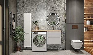 Пенал Jorno Wood 33 Wood.04.150/P/W белый для ванной в интернет-магазине сантехники Sanbest