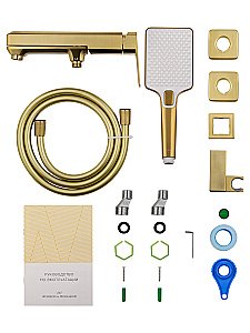 Смеситель для ванны с душем WONZON & WOGHAND DIAMOND, Брашированное золото (WW-88639011- BG) купить в интернет-магазине сантехники Sanbest