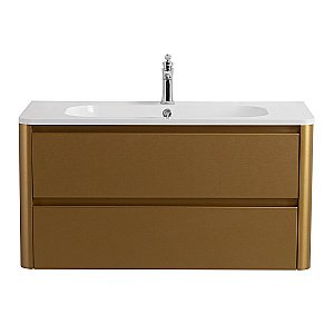 Тумба с раковиной Cezares RELAX 80 брашированное золото для ванной в интернет-магазине Sanbest