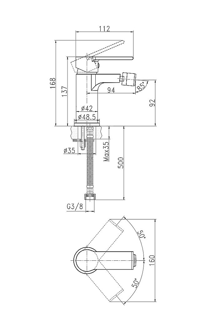 Смеситель для биде Cersanit BRASKO 63023 хром купить в интернет-магазине сантехники Sanbest