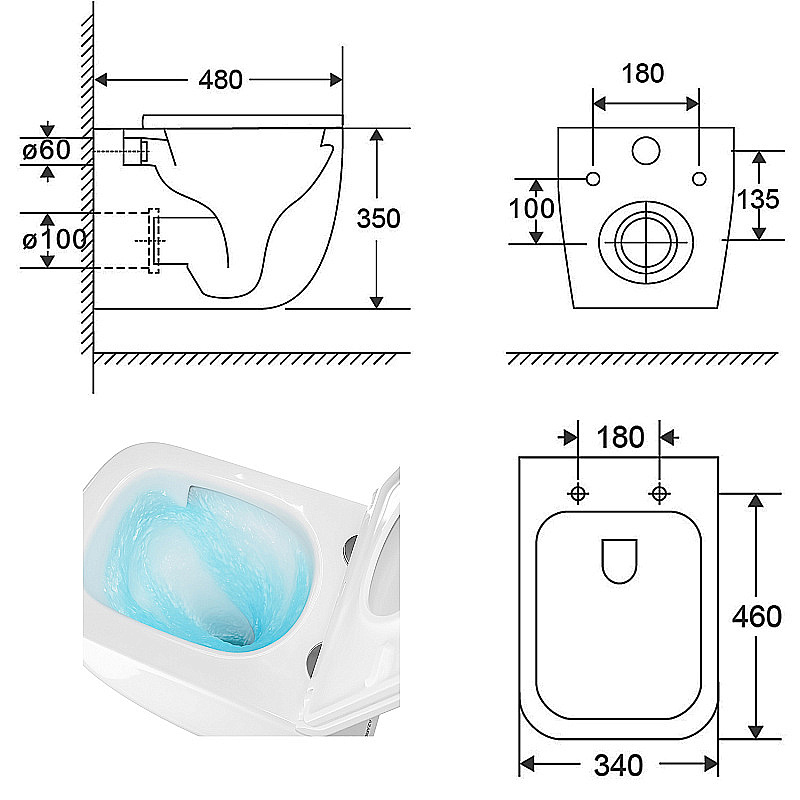 Инсталляция для унитаза Azario AZ-8010-1000 купить в интернет-магазине сантехники Sanbest
