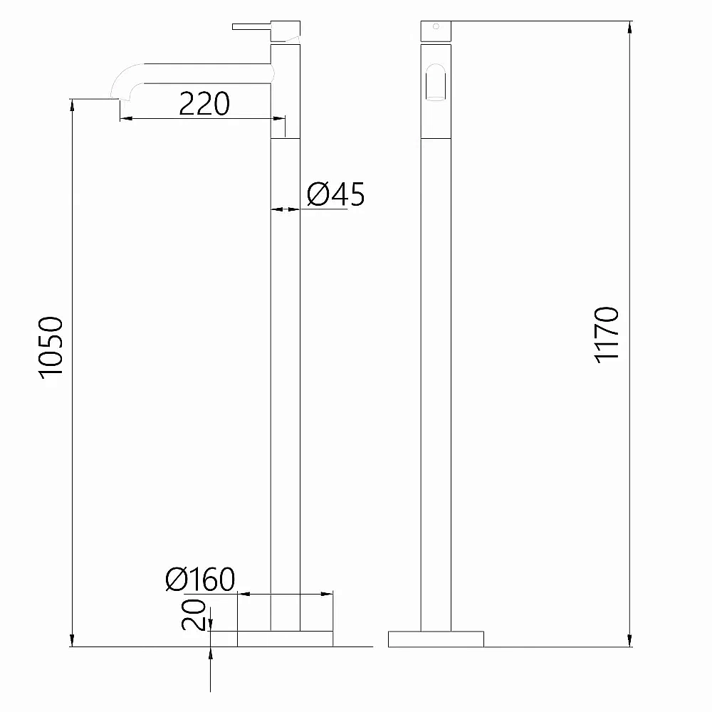 Смеситель напольный для раковины ABBER Wasser Kreis AF8140MRG розовое золото матовое купить в интернет-магазине сантехники Sanbest