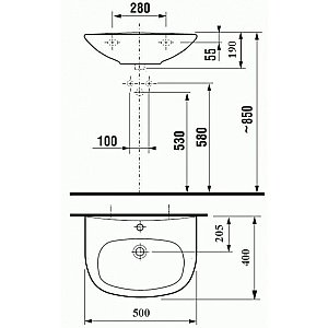 Раковина подвесная Jika Zeta 50 купить в интернет-магазине Sanbest