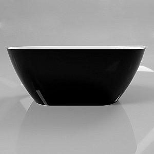 Ванна из искусственного камня WhiteCross Coral A 165x75 черный/белый глянец купить в интернет-магазине Sanbest