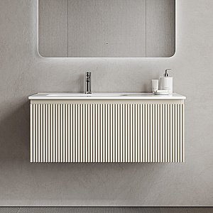 Тумба с раковиной Sancos Snob R 1.0 SNR1.0100LCE/SNR1.0100RCE Beige Soft для ванной в интернет-магазине Sanbest