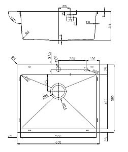 Кухонная мойка D&K 60х50 DKS605006 графит купить в интернет-магазине сантехники Sanbest