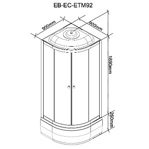 Душевая кабина Parly Classic Эконом ECM921, тропический душ, белая, 90×90 см купить в интернет-магазине Sanbest