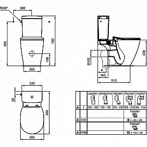 Унитаз напольный Ideal Standard Connect E042901 с бачком E797001 белый, безободковый купить в интернет-магазине Sanbest
