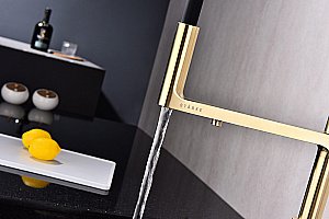 Смеситель для кухни Paulmark Tornado To213402-LG светлое золото купить в интернет-магазине сантехники Sanbest