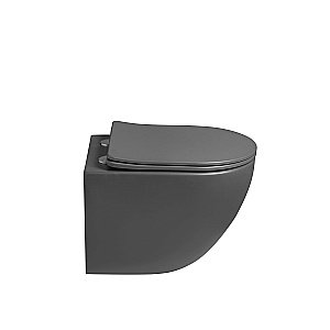 Унитаз подвесной Vincea Globo VT1-14STMA безободковый, смыв торнадо, с крышкой микролифт, антрацит матовый купить в интернет-магазине Sanbest