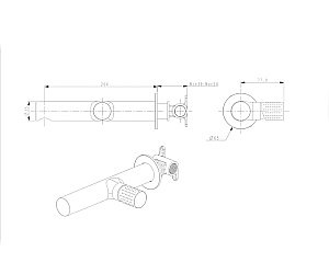 Смеситель для раковины Bronze de Luxe LIBERTY 301GG графит купить в интернет-магазине сантехники Sanbest
