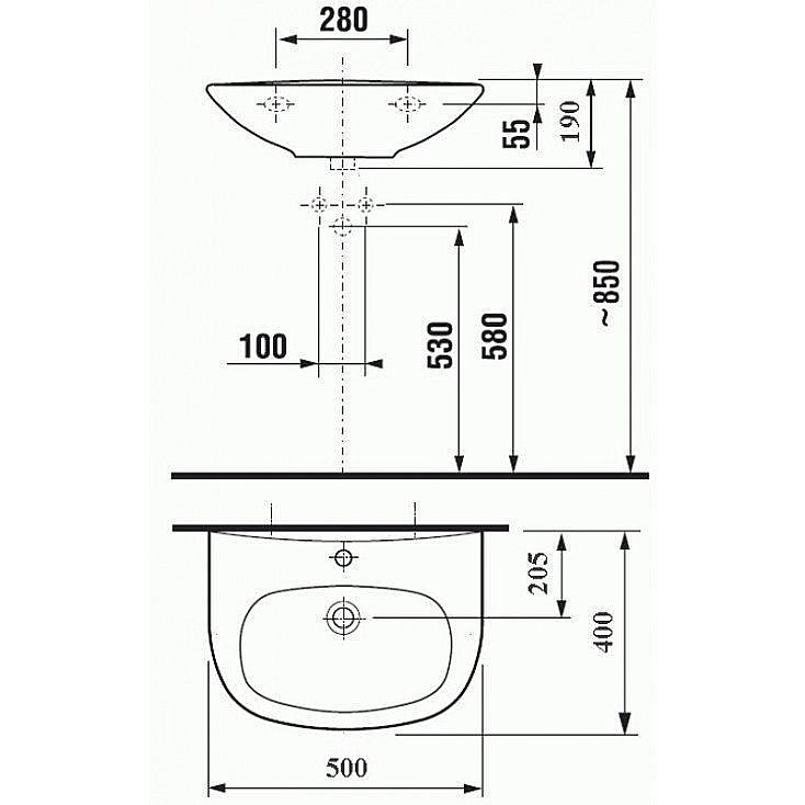 Раковина подвесная Jika Zeta 50 купить в интернет-магазине Sanbest