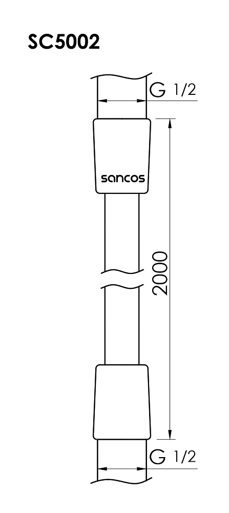 Душевой шланг Sancos SC5002MB черный матовый купить в интернет-магазине сантехники Sanbest