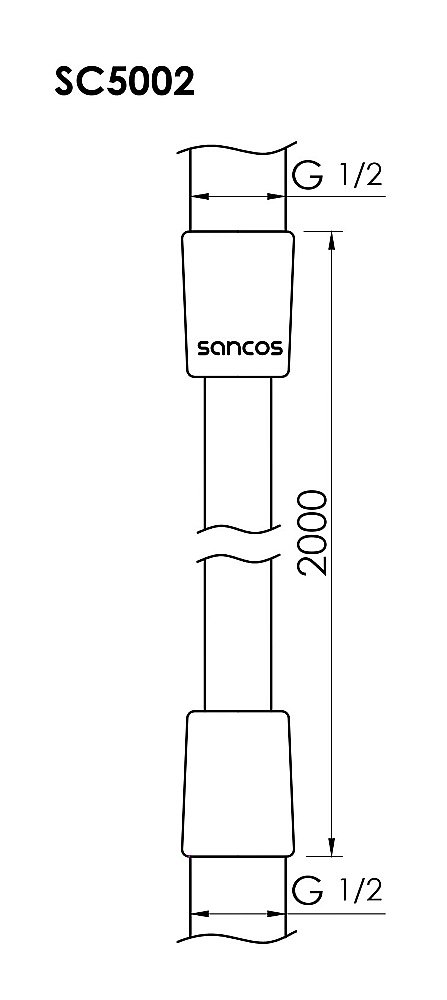 Душевой шланг Sancos SC5002MB черный матовый купить в интернет-магазине сантехники Sanbest