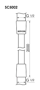 Душевой шланг Sancos SC5002MB черный матовый купить в интернет-магазине сантехники Sanbest