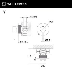 Смеситель для душа WhiteCross Y Y1245GL золото купить в интернет-магазине сантехники Sanbest