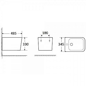 Биде с инсталляцией WeltWasser BAMBERG 480 BD+GELBACH 005 MT-BL черное матовое купить в интернет-магазине Sanbest
