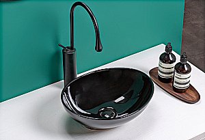 Раковина накладная Gid Esfera 41 Nc920 52231 черная купить в интернет-магазине Sanbest