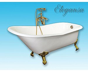 Ванна чугунная Elegansa Schale 170х75 Н0000012G белая/ножки золото купить в интернет-магазине Sanbest