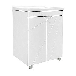 Тумба с раковиной Loranto Оптимум 60 CS00106210 белая для ванной в интернет-магазине Sanbest