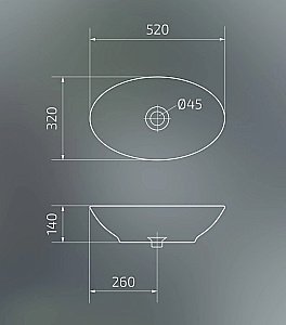 Раковина накладная Gid Lago 52 Wm9021 51193 белая матовая купить в интернет-магазине Sanbest