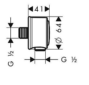 Подключение для шланга Axor Fixfit Montreux 16884820 никель купить в интернет-магазине сантехники Sanbest