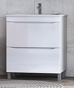 Тумба с раковиной Vigo Grani 750-0-2 белая для ванной в интернет-магазине Sanbest