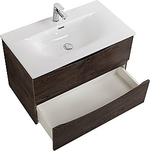Тумба с раковиной BelBagno MARINO-CER-N-900-2C-SO-RNG-P Rovere Nature Grigio для ванной в интернет-магазине Sanbest