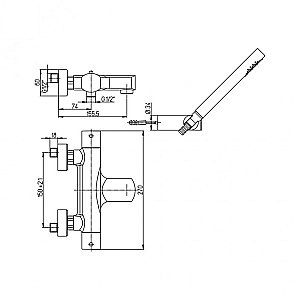 Смеситель для ванны PAINI Ovo 86CR105THKM хром купить в интернет-магазине сантехники Sanbest