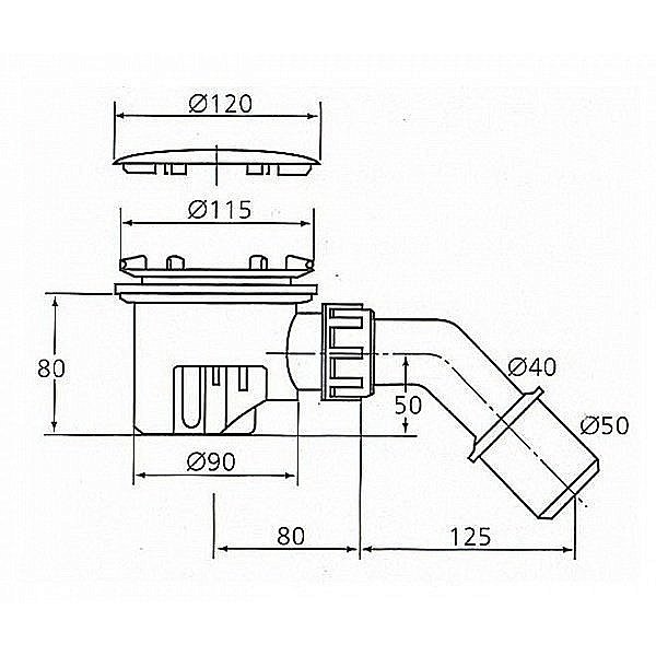 Сифон для поддона Ideal Standard Multisuite K7817AA купить в интернет-магазине сантехники Sanbest